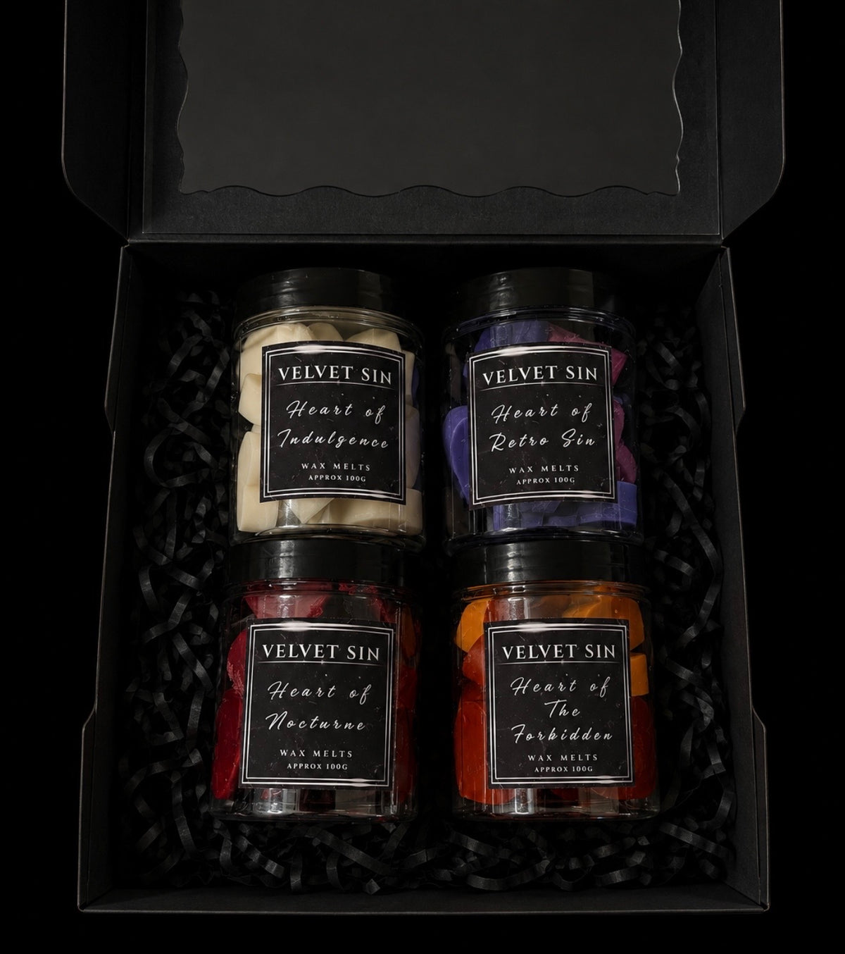 Velvet Sin Heart Collection - 4 x 100g Wax Melts